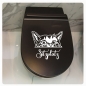 Preview: Katze Tigerkatze Sitzplatz WC Deckel Aufkleber Badezimmer BAD TDA065